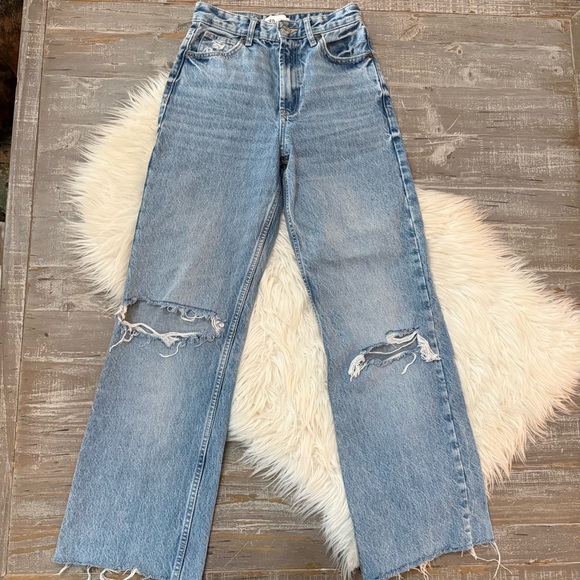 Zara Denim - Zara High Rise Straight Leg Jeans